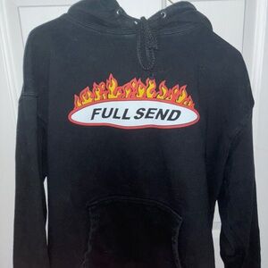 Full Send Nelk Boys Flame Logo Black Hoodie